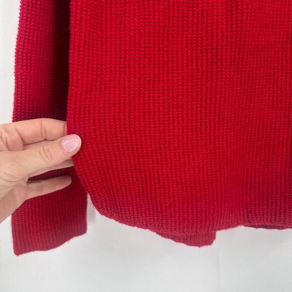 Gap Women’s Red‎ Thermal Waffle Knit Sweater Top Size Medium - Picture 4 of 9